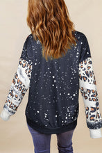 Load image into Gallery viewer, Letter Graphic Leopard Drop Shoulder Sweatshirt
