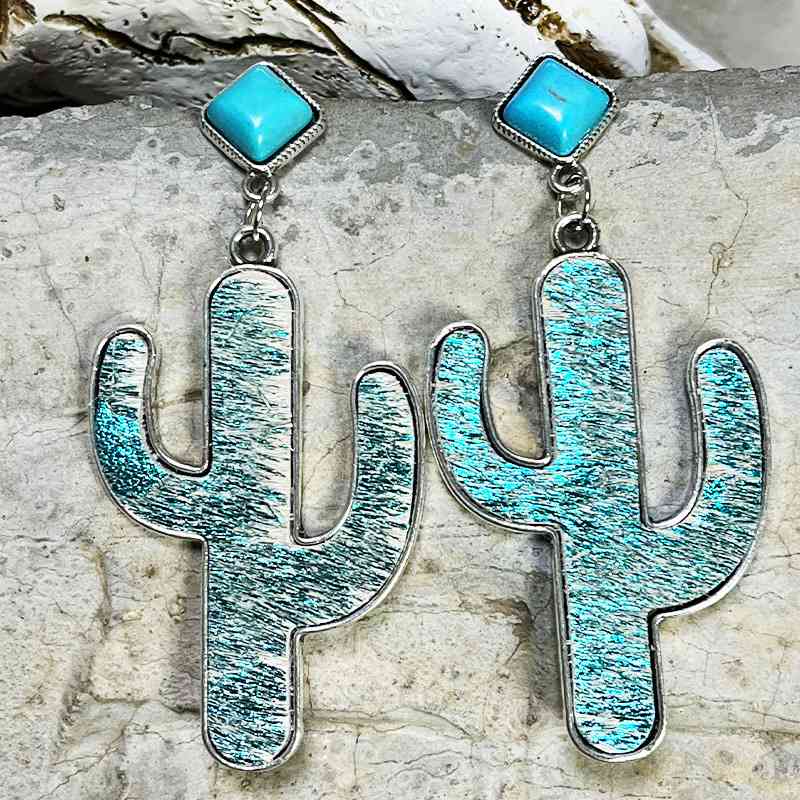 Turquoise Cactus Earrings