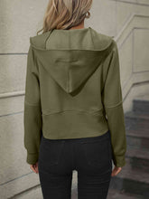 Load image into Gallery viewer, Zip-Up Raglan Sleeve Hoodie with Pocket
