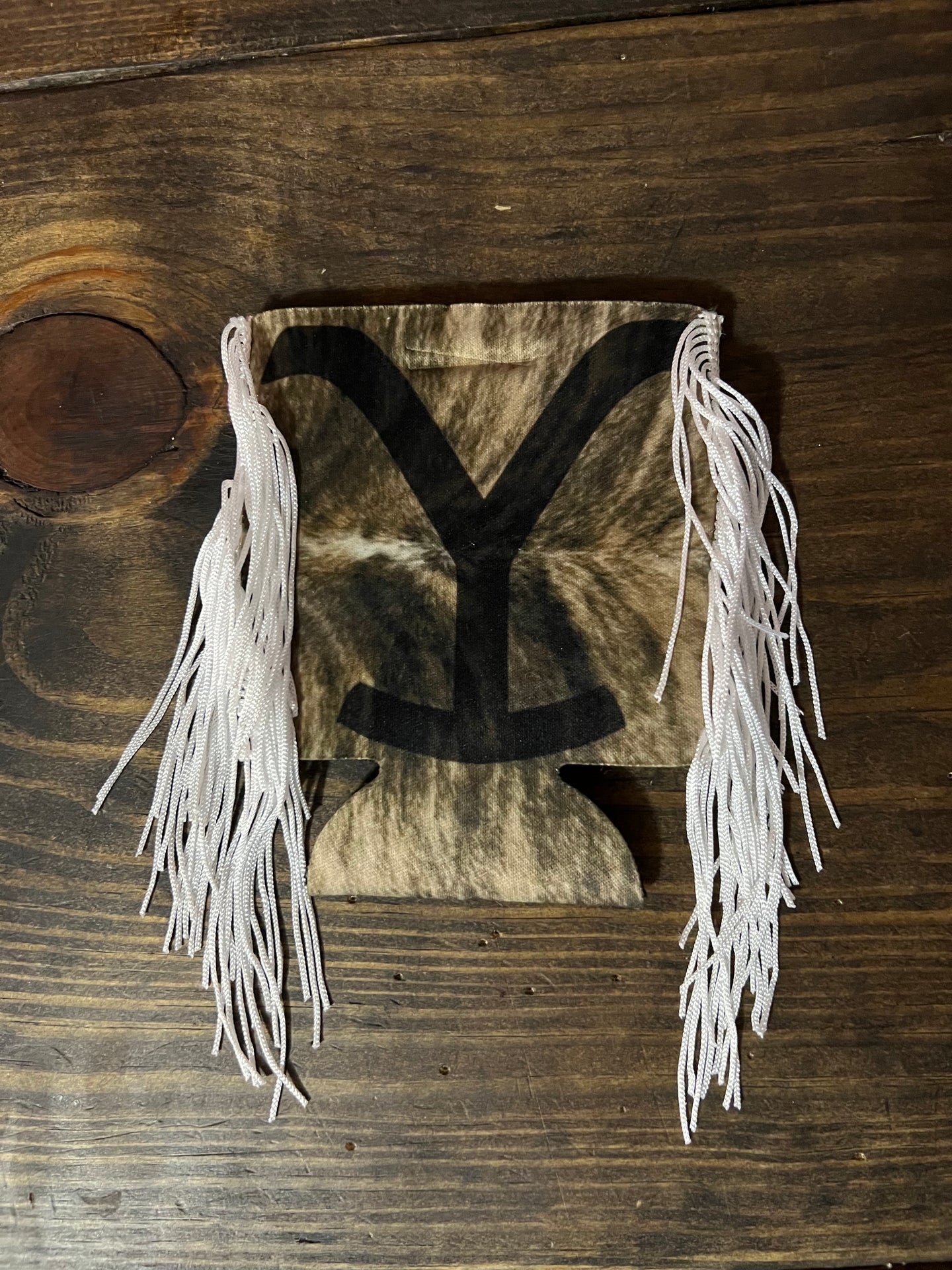 Yellowstone Brand Black Fringe Koozie