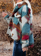 Load image into Gallery viewer, Red &amp; Turquoise Aztec Western Jacket
