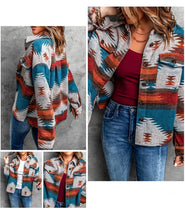 Load image into Gallery viewer, Red &amp; Turquoise Aztec Western Jacket
