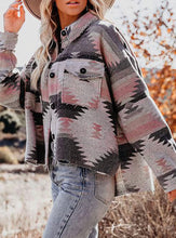 Load image into Gallery viewer, Pink &amp; Grey Aztec Western Jacket
