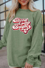 Load image into Gallery viewer, Ribbed Sequin Letter Graphic Round Neck Long Sleeve Sweatshirt
