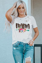 Load image into Gallery viewer, MAMA Graphic Distressed Round Neck Tee
