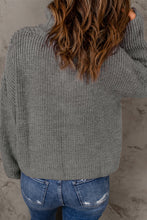 Load image into Gallery viewer, Half Zip Rib-Knit Dropped Shoulder Sweater
