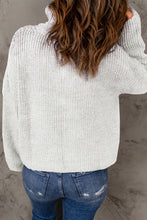 Load image into Gallery viewer, Half Zip Rib-Knit Dropped Shoulder Sweater
