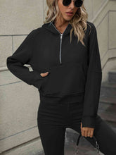 Load image into Gallery viewer, Zip-Up Raglan Sleeve Hoodie with Pocket
