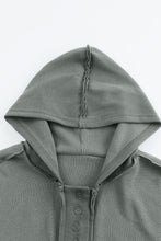 Load image into Gallery viewer, Quarter-Button Exposed Seam Dropped Shoulder Hoodie
