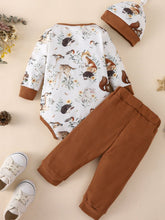 Load image into Gallery viewer, Baby Printed Bodysuit and Waffle-Knit Joggers Set
