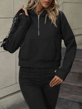 Load image into Gallery viewer, Zip-Up Raglan Sleeve Hoodie with Pocket
