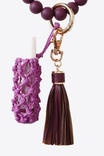 Load image into Gallery viewer, Evil Eye Beaded Keychain with Tassel
