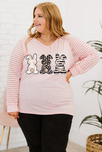 Load image into Gallery viewer, Plus Size Rabbit Graphic Long Raglan Sleeve Easter Tee
