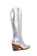 Load image into Gallery viewer, Melody Metallic Knee High Cowboy Boots
