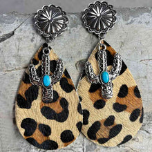 Load image into Gallery viewer, Turquoise Cactus Dangle Earrings
