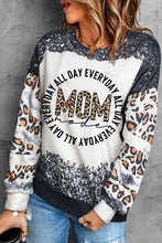 Load image into Gallery viewer, Letter Graphic Leopard Drop Shoulder Sweatshirt
