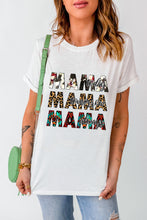 Load image into Gallery viewer, MAMA Graphic Cuffed Round Neck Tee Shirt
